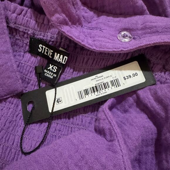 Steve Madden Amira Tiered Cotton Midi Dress - Dahlia Purple XS - Picture 8 of 8